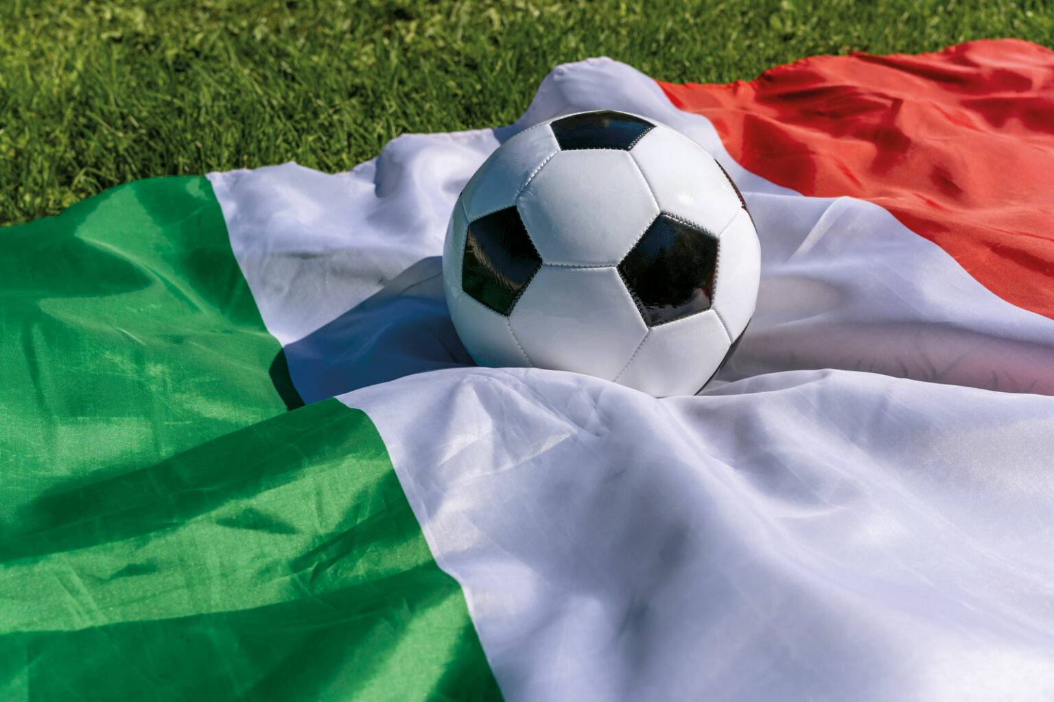 soccer-ball-background-italian-flag-fluttering-wind-green-grass-european-champions